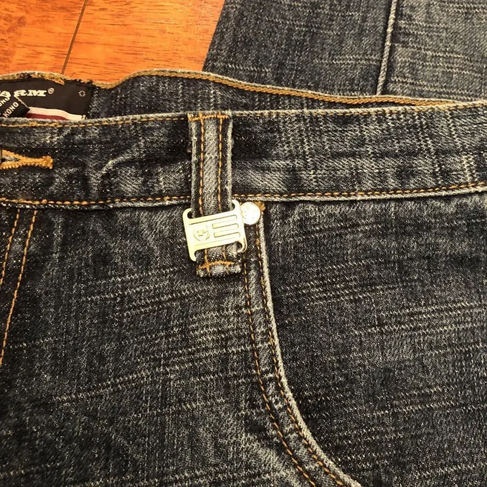 Vtg Phat Farm Jeans Men 40x33 Y2K Baggy Skater Hip Hop Blue Denim Hong Kong